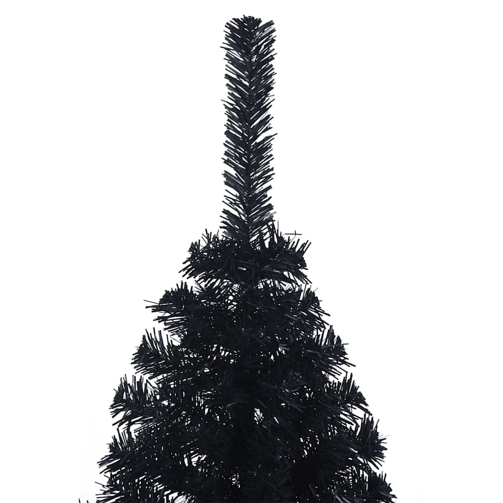 Árbol de Navidad Artificial Preiluminado Negro 120 cm PVC