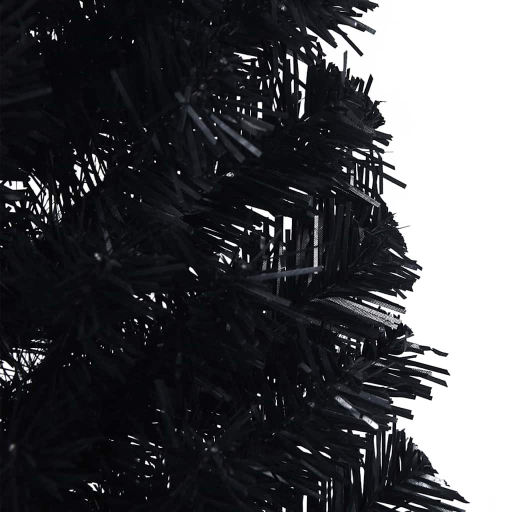 Árbol de Navidad Artificial Preiluminado Negro 120 cm PVC