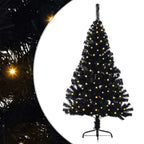 Árbol de Navidad Artificial Preiluminado Negro 120 cm PVC