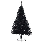 Árbol de Navidad Artificial Preiluminado Negro 120 cm PVC