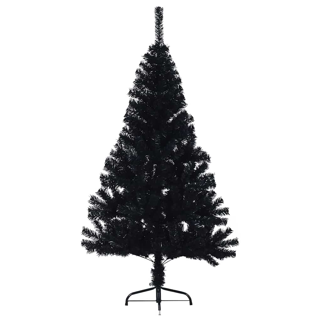 Árbol de Navidad Artificial Preiluminado Negro 120 cm PVC