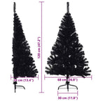Árbol de Navidad Artificial Preiluminado Negro 120 cm PVC