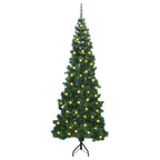 Árbol de Navidad Artificial de Esquina Verde 180 cm PVC y Metal