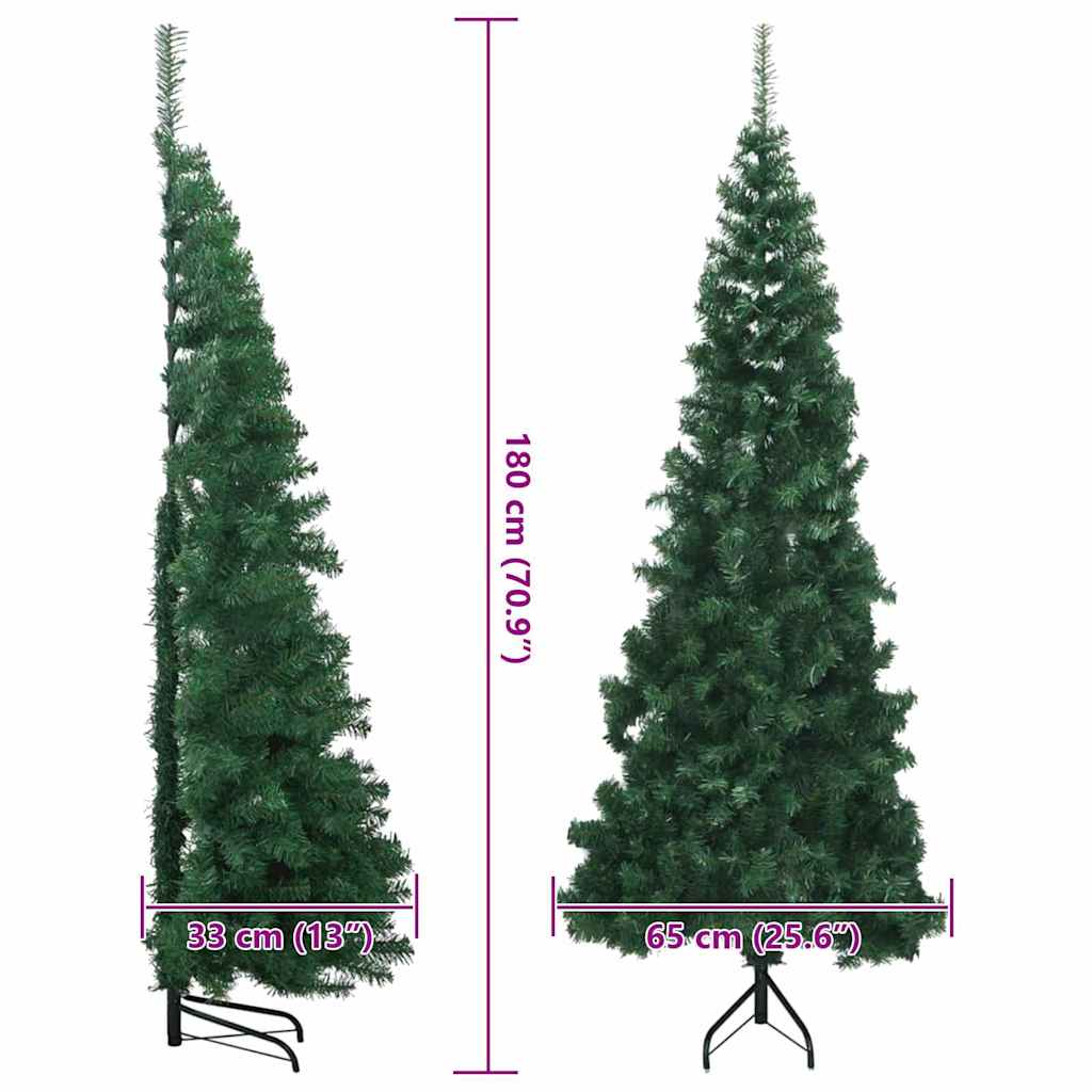 Árbol de Navidad Artificial de Esquina Verde 180 cm PVC y Metal
