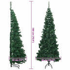 Árbol de Navidad Artificial de Esquina Verde 180 cm PVC y Metal
