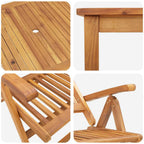 Conjunto de Comedor de Jardín Plegable 7 pcs Marrón