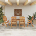 Conjunto de Comedor de Jardín Plegable 7 pcs Marrón