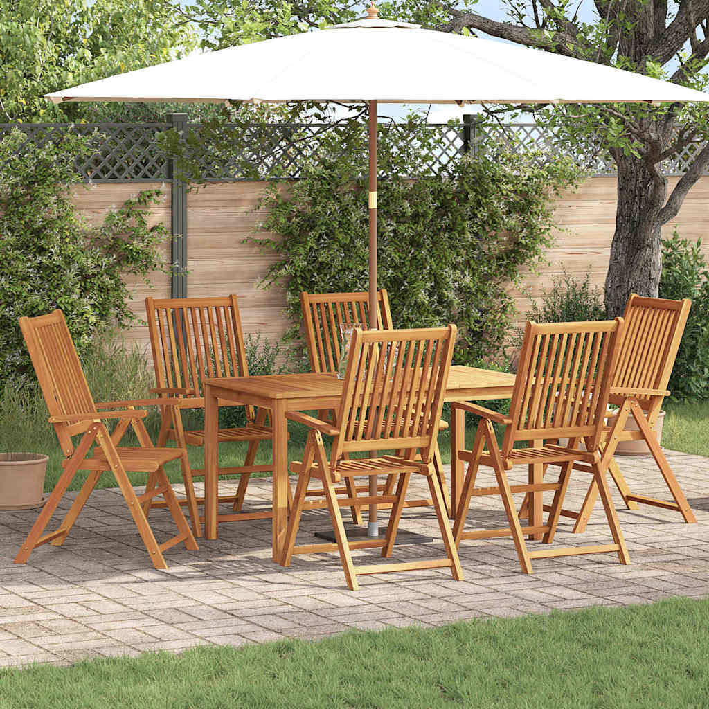 Conjunto de Comedor de Jardín Plegable 7 pcs Marrón
