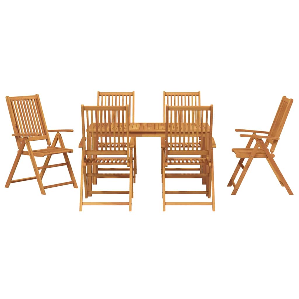 Conjunto de Comedor de Jardín Plegable 7 pcs Marrón