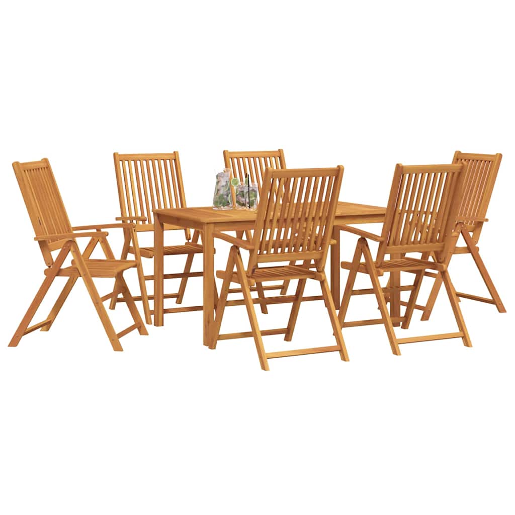 Conjunto de Comedor de Jardín Plegable 7 pcs Marrón