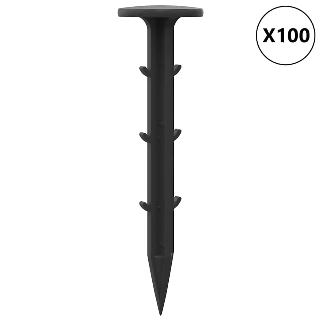 Estacas para el suelo 100 pcs Negro Ø3 x 11 cm Plástico