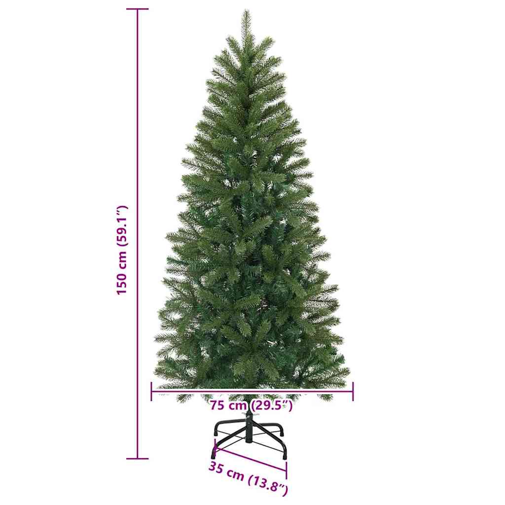 Árbol de Navidad artificial Verde 150 cm PVC, PE y acero