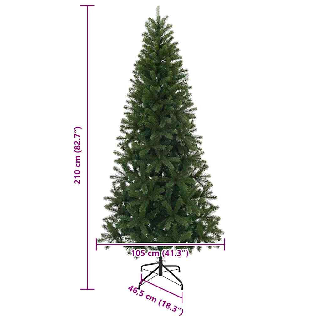 Árbol de Navidad artificial Verde 210 cm PVC, PE y acero