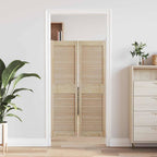 Puerta de Armario 2 pcs Natural 140,5 x 2,1 x 39,5 cm