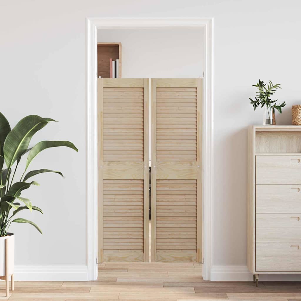 Puerta de Armario 2 pcs Natural 140,5 x 2,1 x 39,5 cm