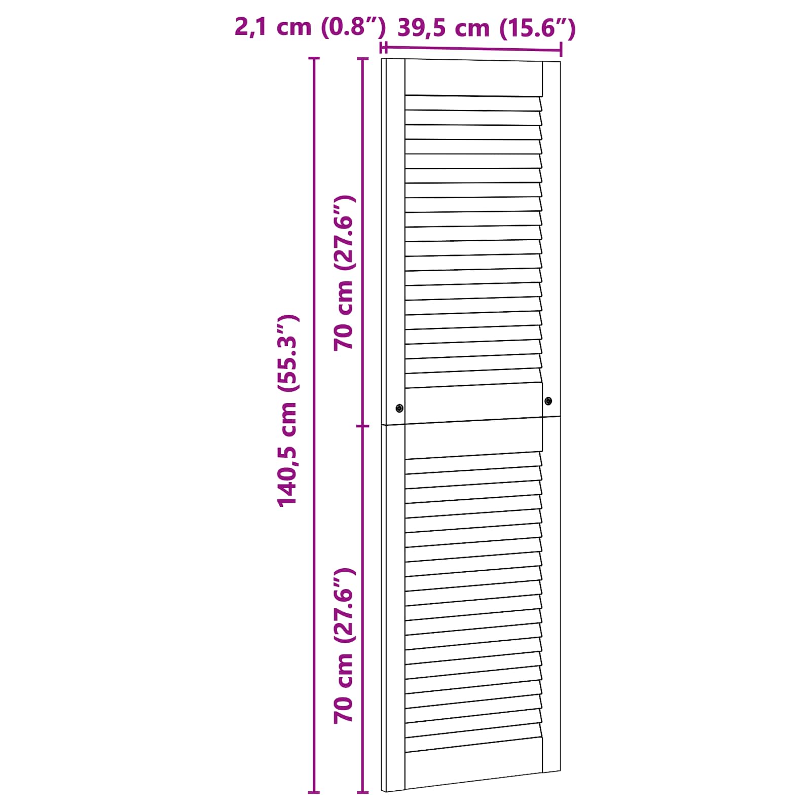 Puerta de Armario 2 pcs Natural 140,5 x 2,1 x 39,5 cm
