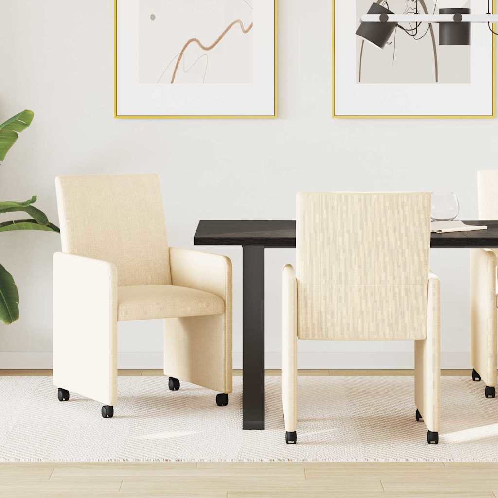 Dining Chairs with Wheels 2 pcs Blue 57 x 66 x 94 cm