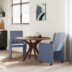 Sillas de Comedor con Ruedas 2 pcs Azul 57 x 66 x 94 cm
