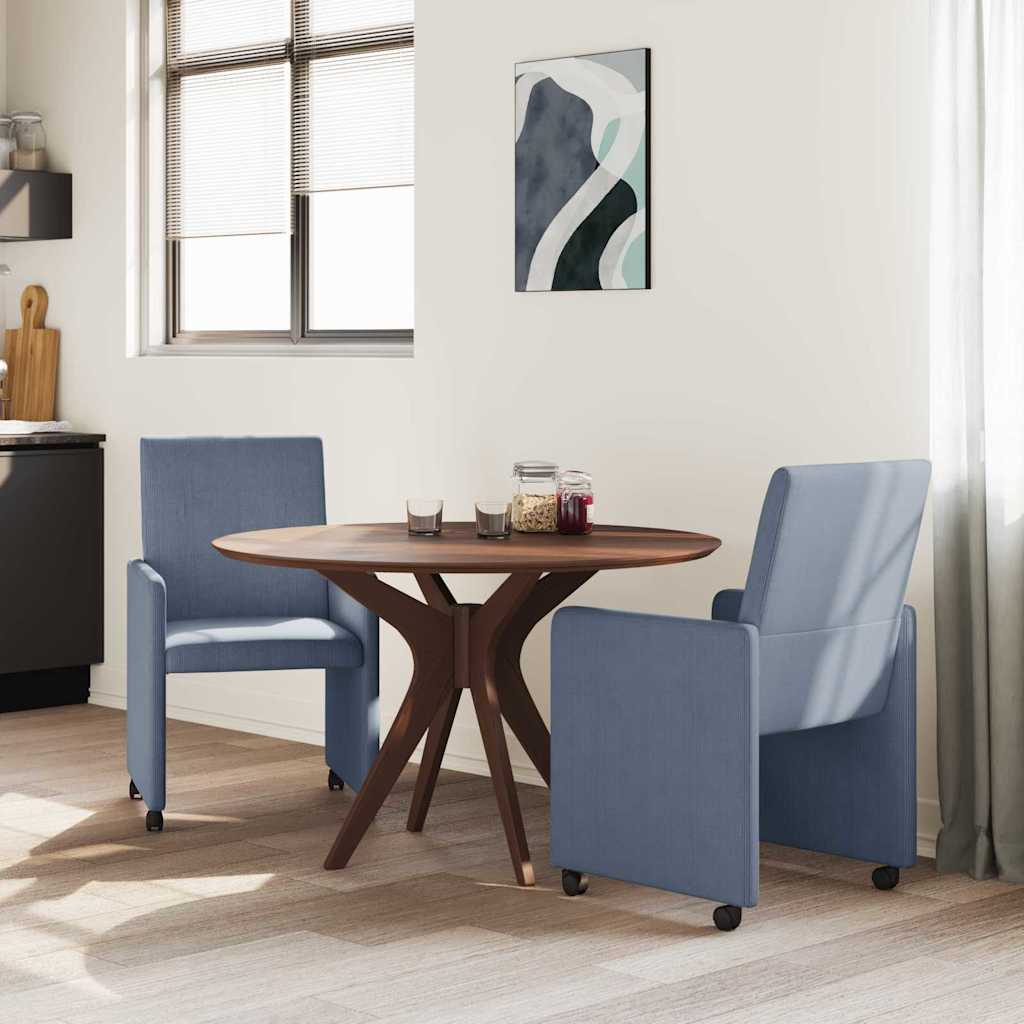 Sillas de Comedor con Ruedas 2 pcs Azul 57 x 66 x 94 cm