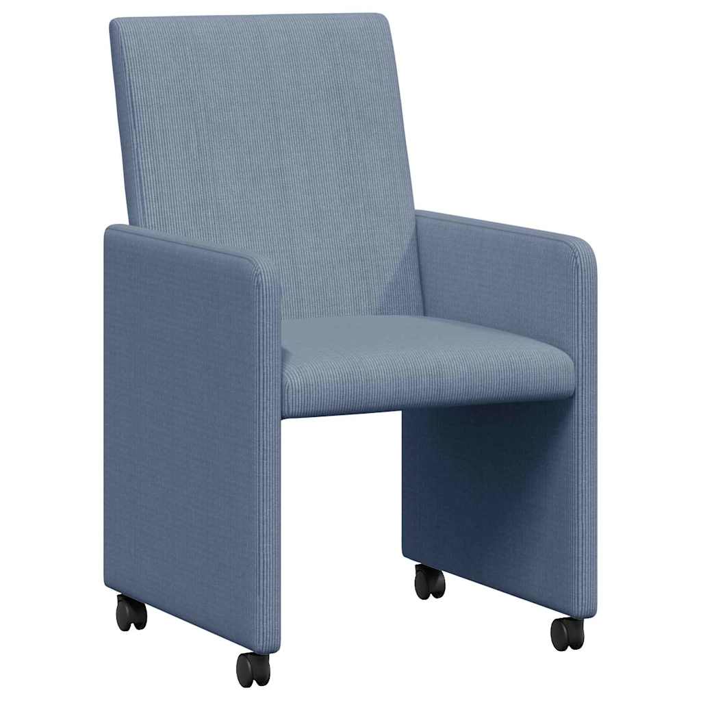 Sillas de Comedor con Ruedas 2 pcs Azul 57 x 66 x 94 cm