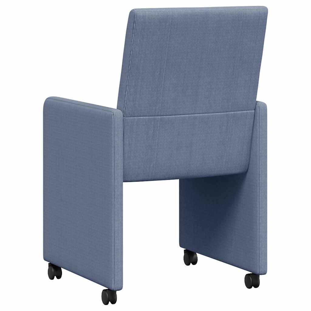 Sillas de Comedor con Ruedas 2 pcs Azul 57 x 66 x 94 cm