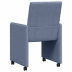 Sillas de Comedor con Ruedas 2 pcs Azul 57 x 66 x 94 cm