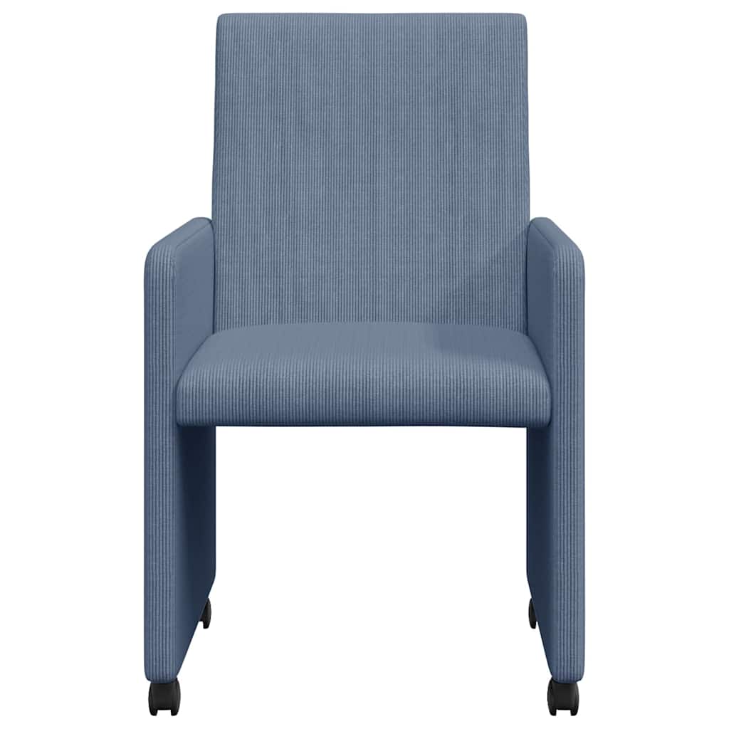 Sillas de Comedor con Ruedas 2 pcs Azul 57 x 66 x 94 cm