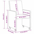 Sillas de Comedor con Ruedas 2 pcs Azul 57 x 66 x 94 cm