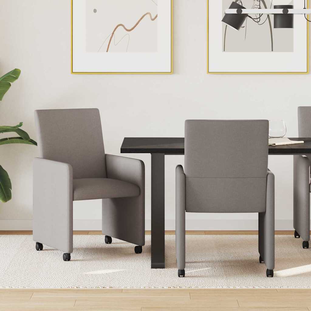 Cadeiras de Jantar com Rodas 2 unidades Azul 57 x 66 x 94 cm tecido