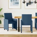 Sillas de Comedor con Ruedas 2 pcs Azul 57 x 66 x 94 cm tela