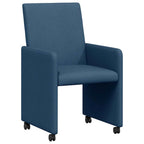 Sillas de Comedor con Ruedas 2 pcs Azul 57 x 66 x 94 cm tela