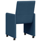 Sillas de Comedor con Ruedas 2 pcs Azul 57 x 66 x 94 cm tela