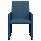 Sillas de Comedor con Ruedas 2 pcs Azul 57 x 66 x 94 cm tela