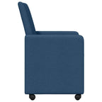 Sillas de Comedor con Ruedas 2 pcs Azul 57 x 66 x 94 cm tela