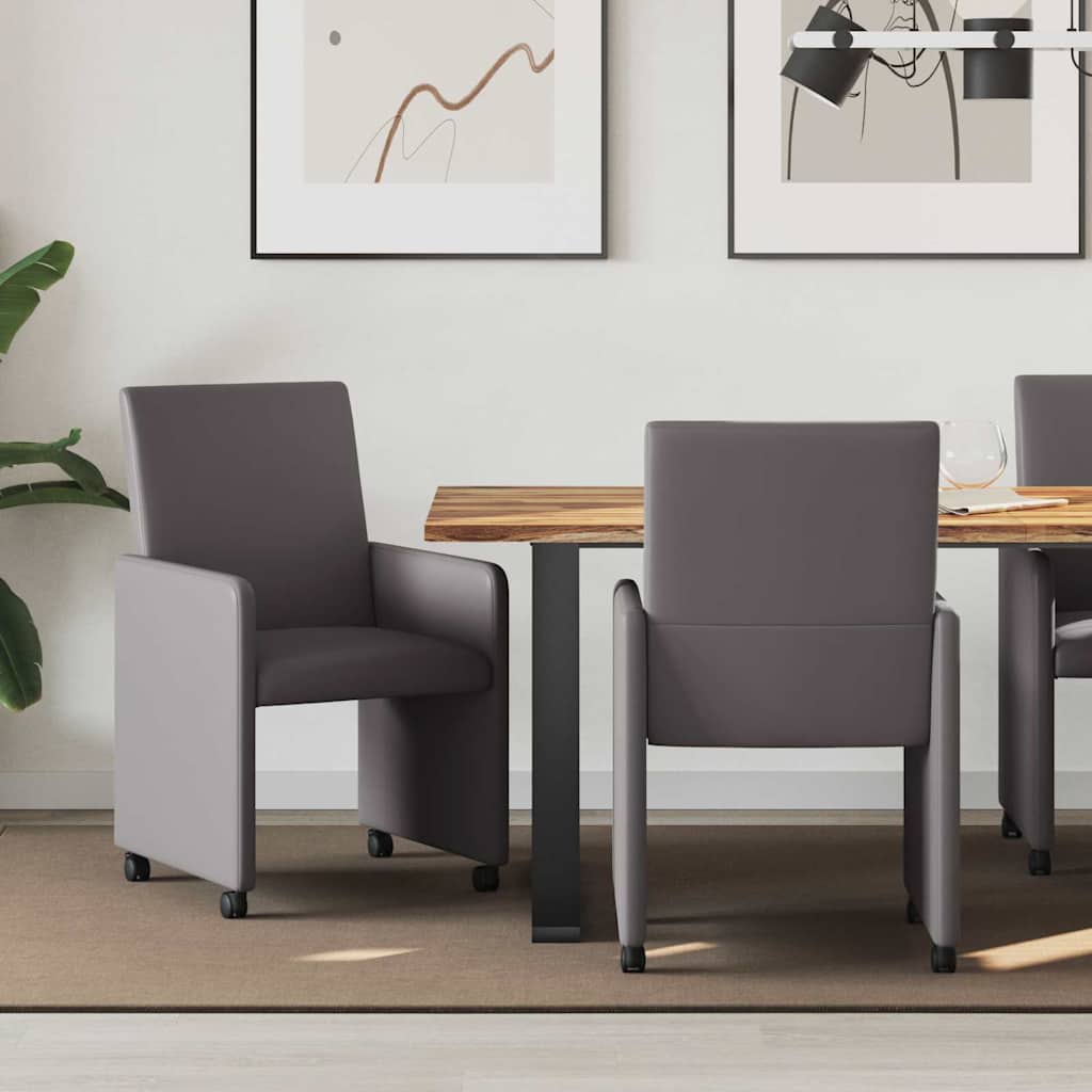 Cadeiras de Jantar com Rodas 2 unidades Cappuccino 57 x 66 x 94 cm