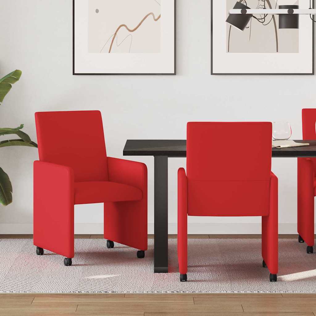 Cadeiras de Jantar com Rodas 2 unidades Cappuccino 57 x 66 x 94 cm