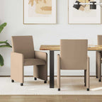 Sillas de Comedor con Ruedas 2 pcs Capuchino 57 x 66 x 94 cm