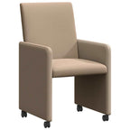 Sillas de Comedor con Ruedas 2 pcs Capuchino 57 x 66 x 94 cm