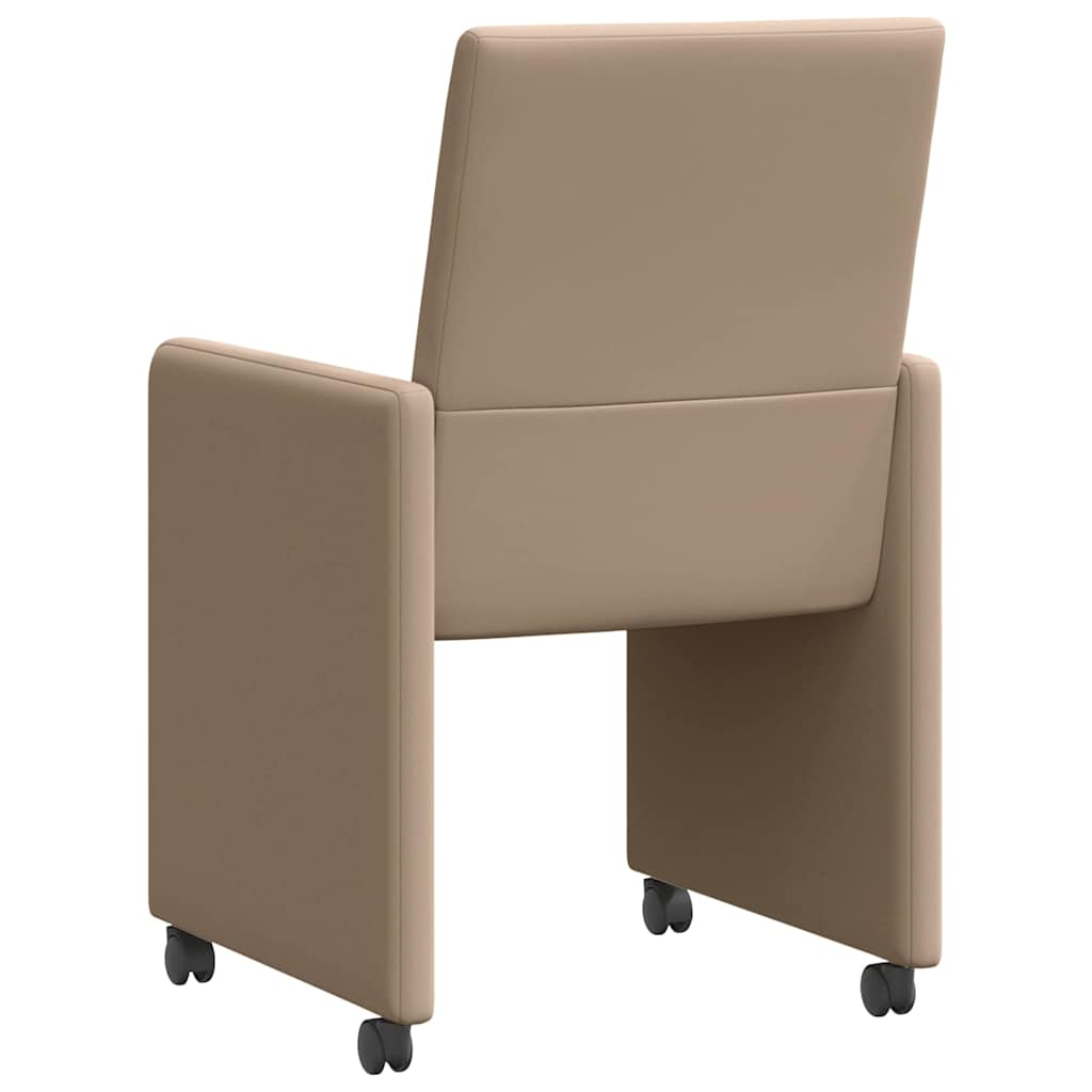 Sillas de Comedor con Ruedas 2 pcs Capuchino 57 x 66 x 94 cm
