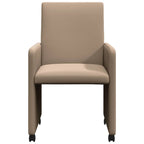 Sillas de Comedor con Ruedas 2 pcs Capuchino 57 x 66 x 94 cm