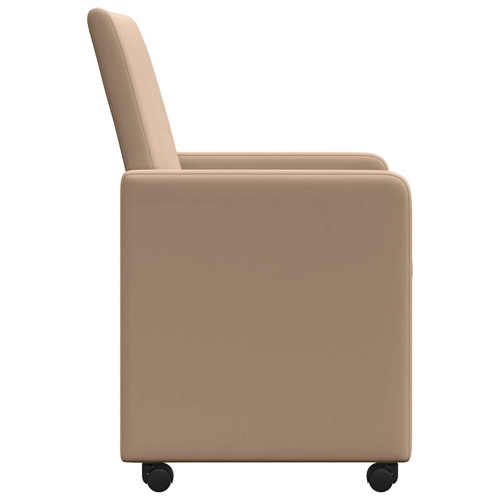 Sillas de Comedor con Ruedas 2 pcs Capuchino 57 x 66 x 94 cm