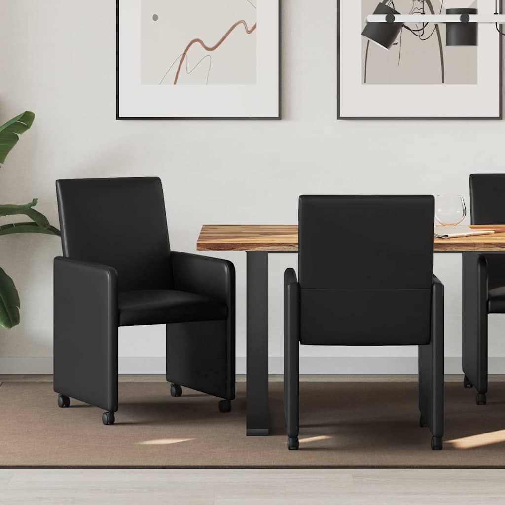 Cadeiras de Jantar com Rodas 2 unidades Cappuccino 57 x 66 x 94 cm