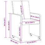 Sillas de Comedor con Ruedas 2 pcs Gris claro 57 x 66 x 94 cm