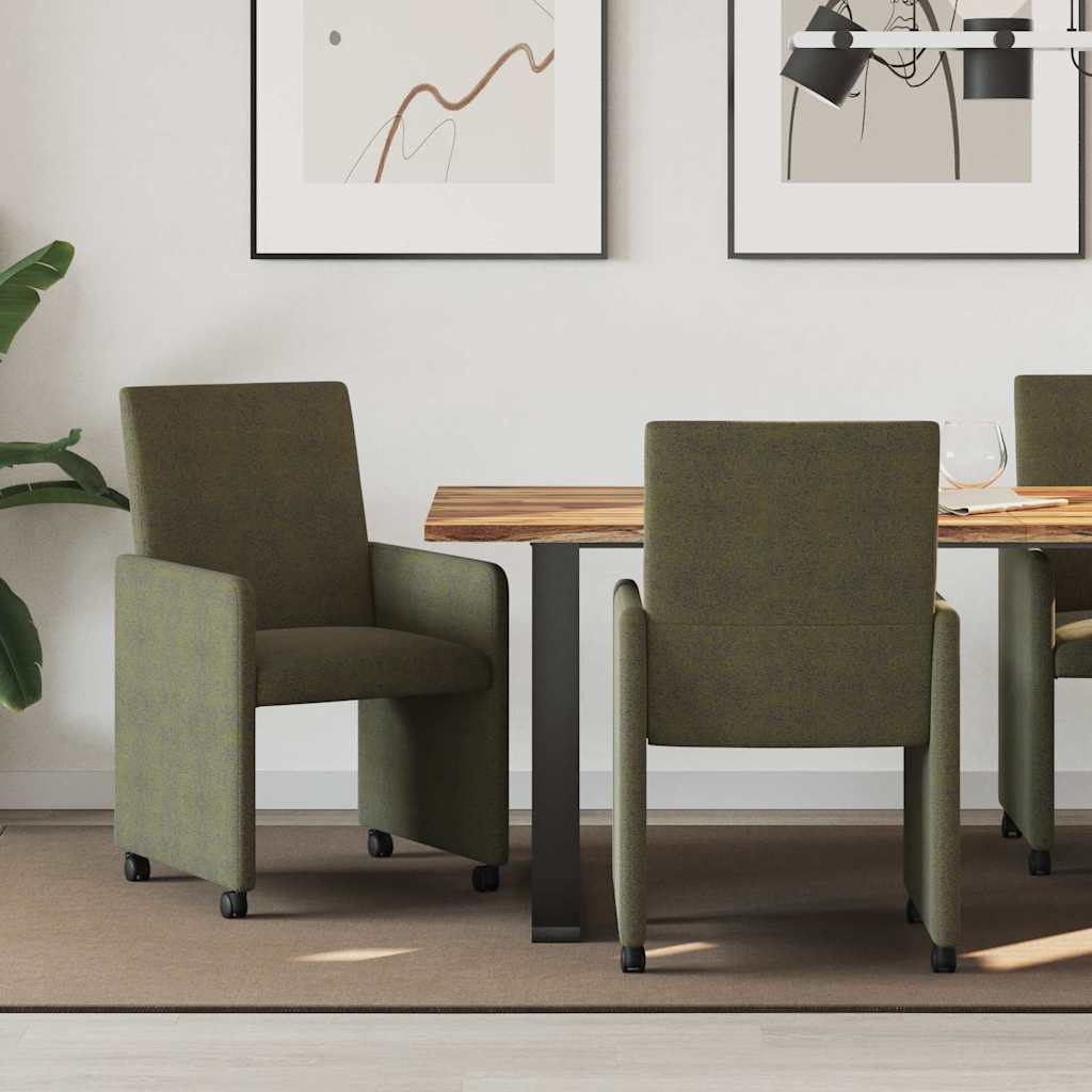 Dining Chairs with Wheels 2 pcs Light grey 57 x 66 x 94 cm