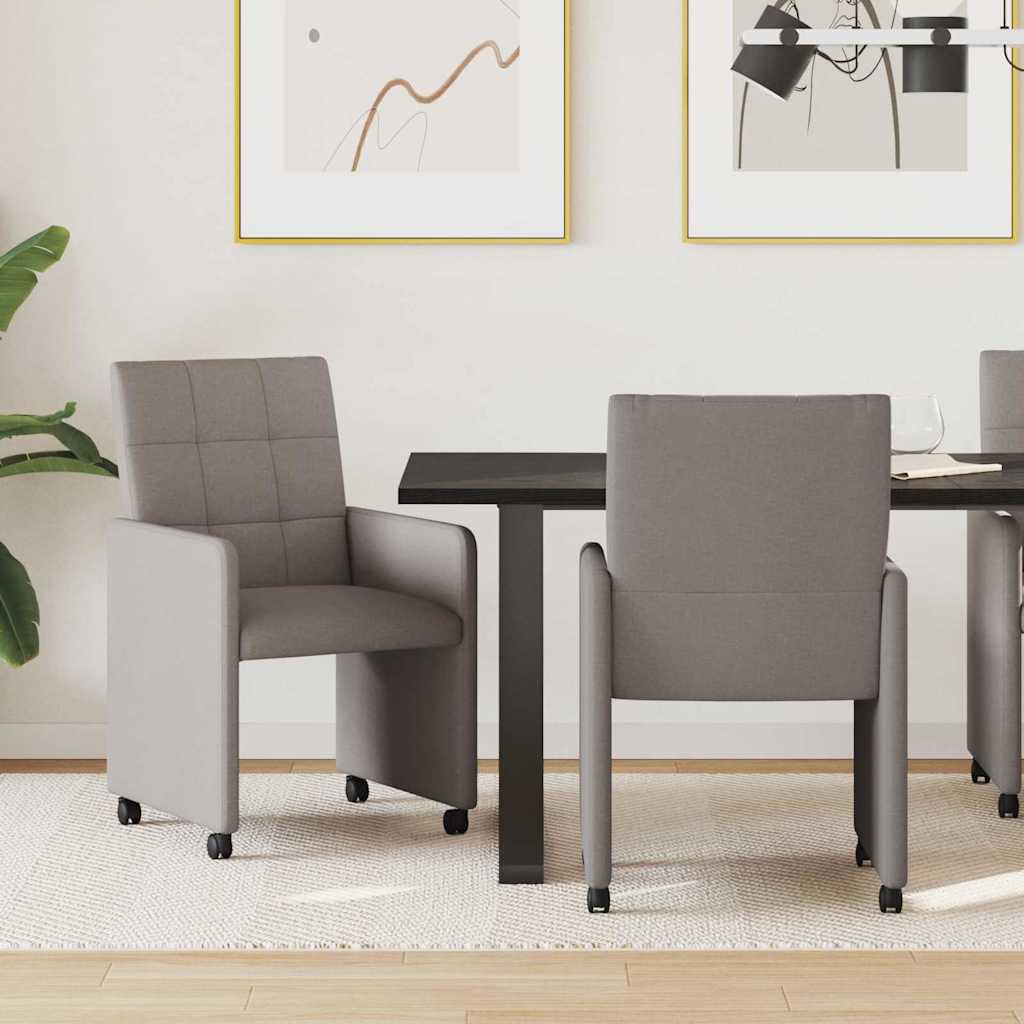 Dining Chairs with Wheels 2 pcs Blue 58 x 65 x 94 cm fabric