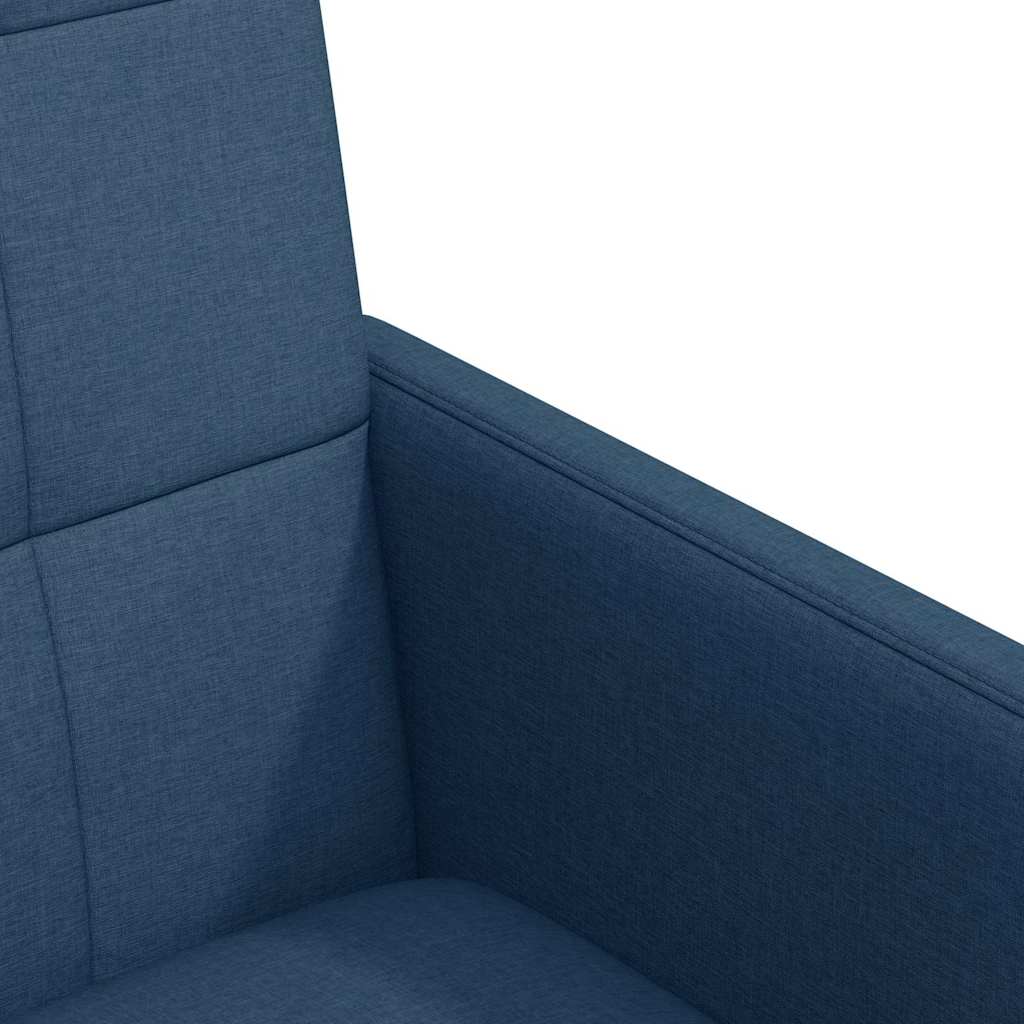 Sillas de Comedor con Ruedas 2 pcs Azul 58 x 65 x 94 cm tela