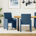 Sillas de Comedor con Ruedas 2 pcs Azul 58 x 65 x 94 cm tela