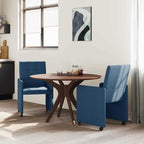 Sillas de Comedor con Ruedas 2 pcs Azul 58 x 65 x 94 cm tela