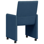 Sillas de Comedor con Ruedas 2 pcs Azul 58 x 65 x 94 cm tela