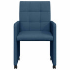 Sillas de Comedor con Ruedas 2 pcs Azul 58 x 65 x 94 cm tela
